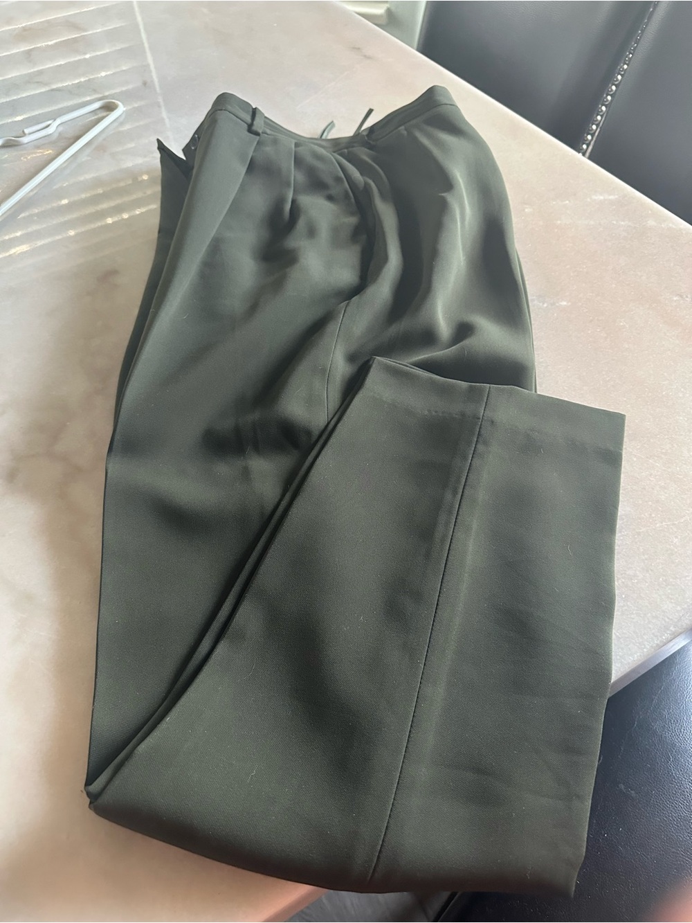 Focus 2000 Olive Green Women's Dress Pants - Tailored Straight Leg